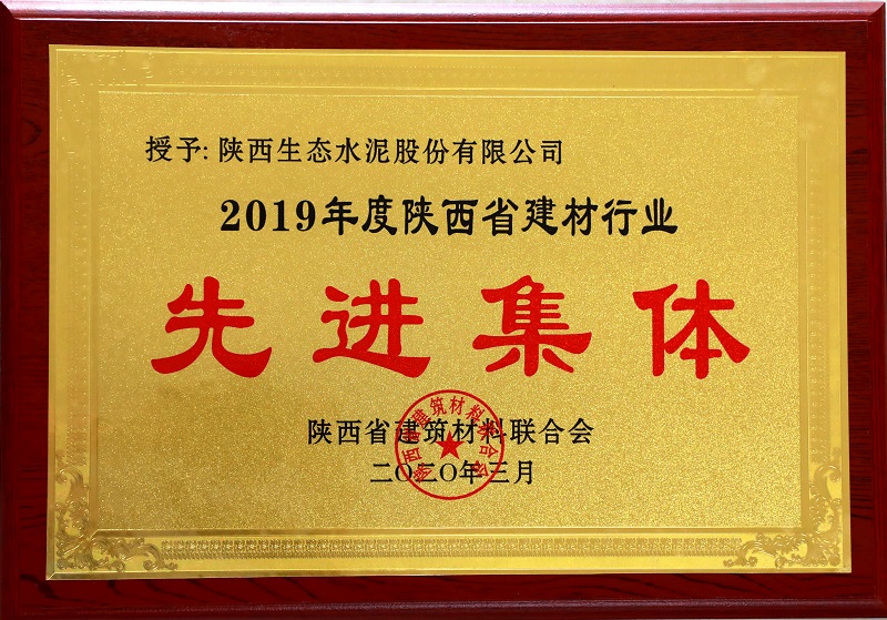 公司荣获2019年度陕西省建材行业先进集体