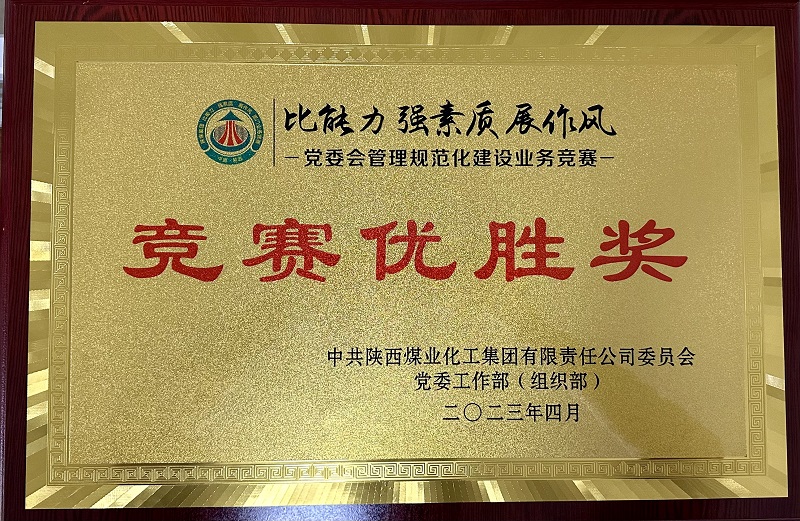 公司荣获“党委会管理规范化建设业务竞赛”优胜奖