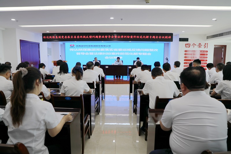 建材科技公司召开专题会议学习传达陕煤集团党委关于落实省委巡视反馈问题整改督导会暨法律纠纷案件防范化解专题会会议精神